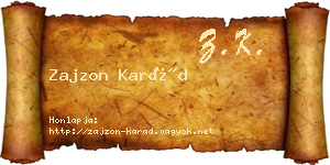 Zajzon Karád névjegykártya